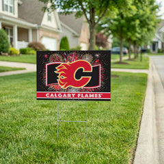 Calgary Flames Yard Sign, Patriotic, NHL, Home