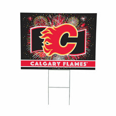 Calgary Flames Yard Sign, Patriotic, NHL, Home