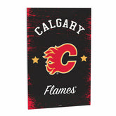 Calgary Flames Wood Wall Sign, 16x24, NHL, Home
