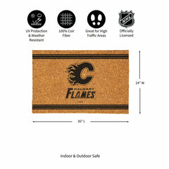 Calgary Flames Large One Color Coir Mat, 36"x24", NHL