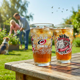 Carolina Hurricanes 16oz Glass pint, Set of 2, NHL, Home