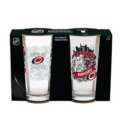 Carolina Hurricanes 16oz Glass pint, Set of 2, NHL, Home