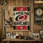 Carolina Hurricanes, Canvas Wall Tapestry, Medium, 36x24, NHL, Home