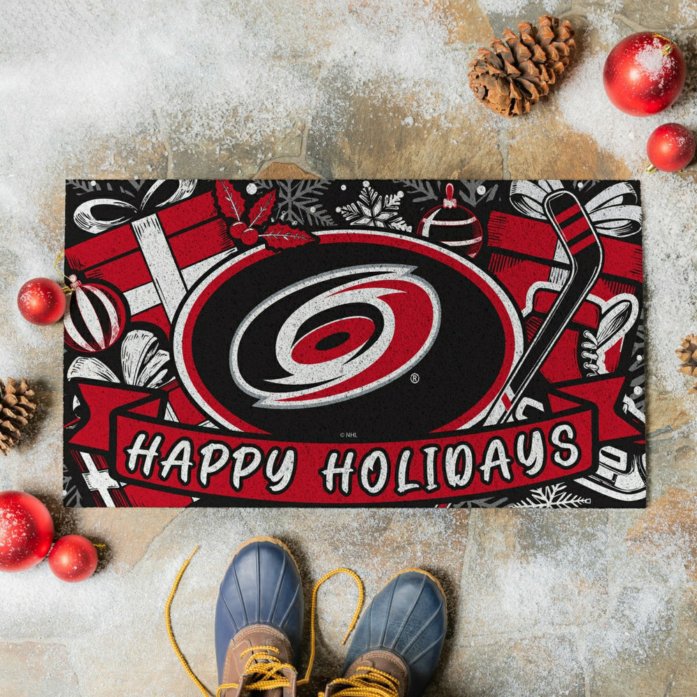 Carolina Hurricanes Holiday PVC Mat, 28"x16", NHL
