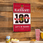 Chicago Blackhawks,100 Anniversary Wood Wall Sign, 16x24, NHL, Home