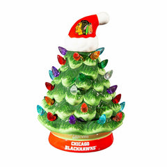8" LED Ceramic Christmas Tree, Chicago Blackhawks, NHL, Home