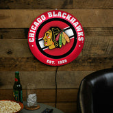 Chicago Blackhawks, Metal Lite, Round, NHL