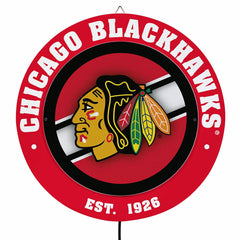Chicago Blackhawks, Metal Lite, Round, NHL