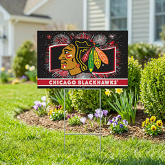 Chicago Blackhawks Yard Sign, Patriotic, NHL, Home