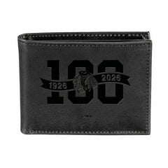 Chicago Blackhawks, 100 Anniversary Wallet, Bi-fold, Black, NHL, Home