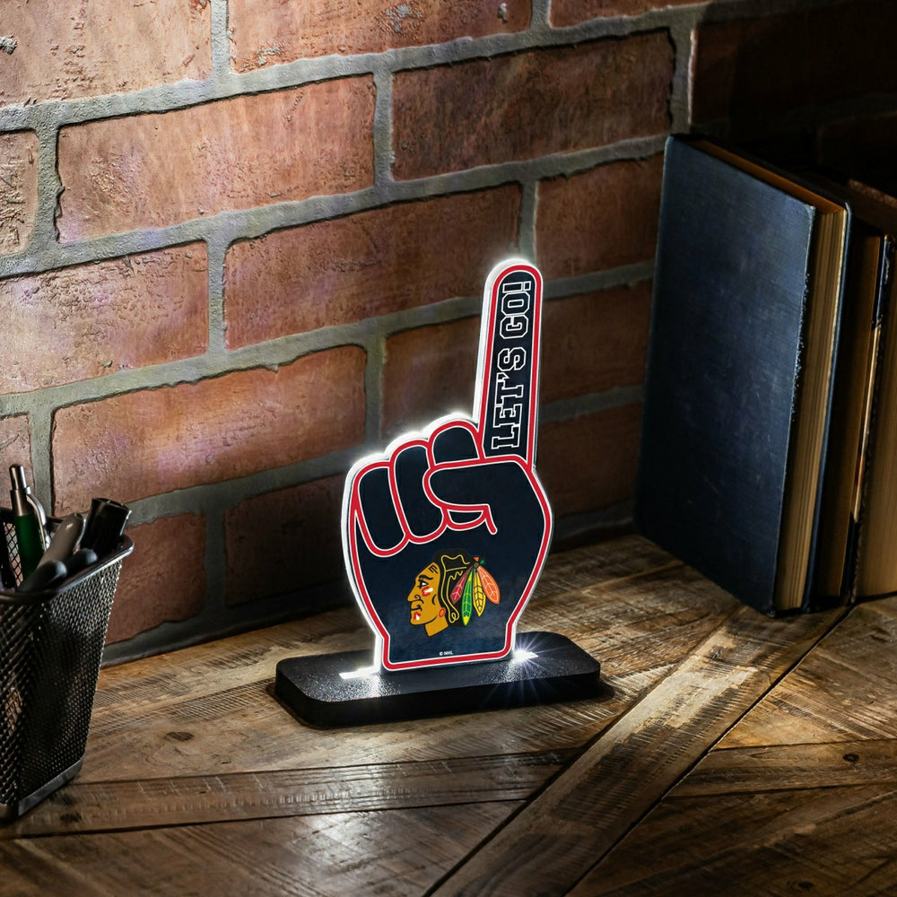 Chicago Blackhawks Hockey Foam Finger Desklite LED Decor, NHL, Home