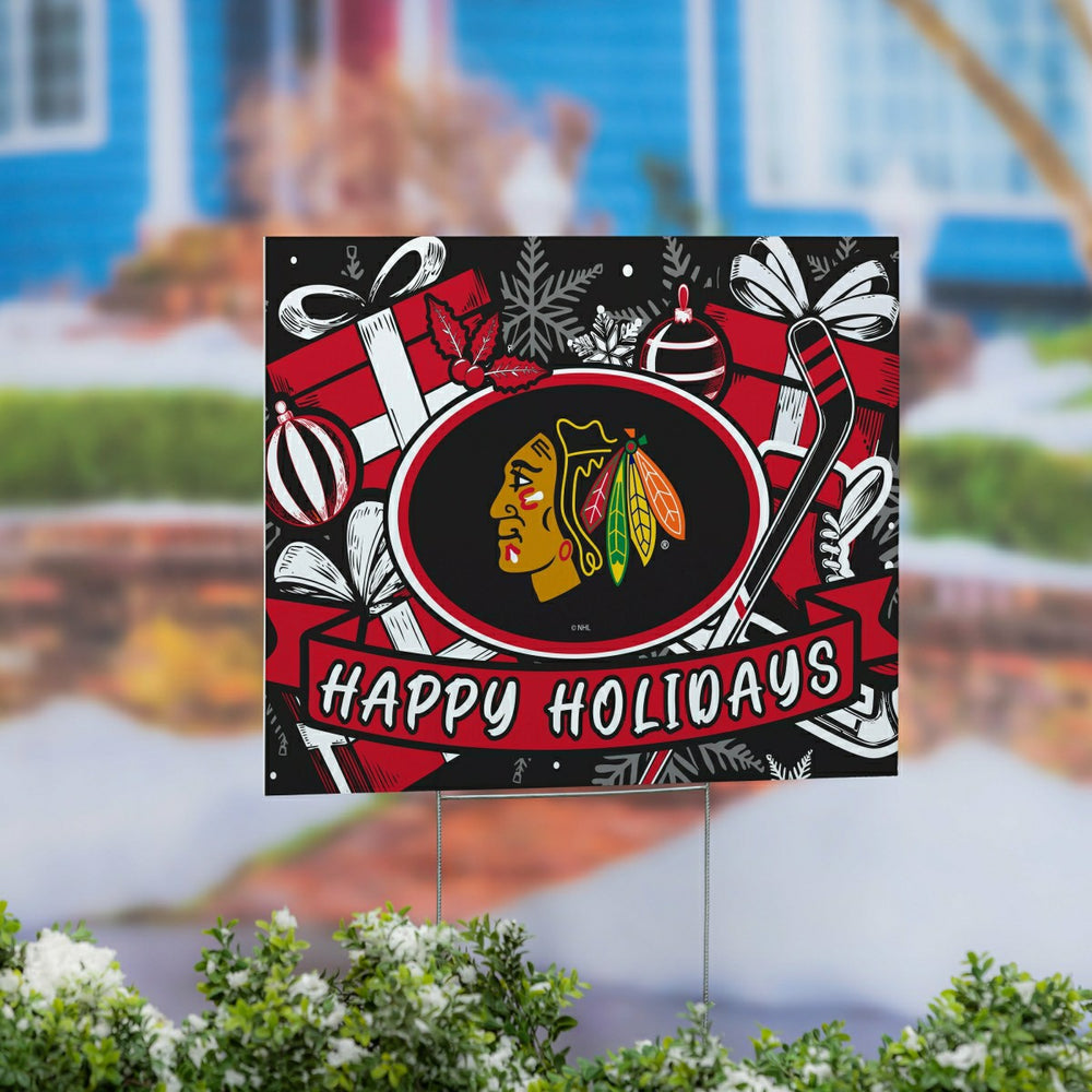 Chicago Blackhawks Yard Sign, Holiday, NHL, Home