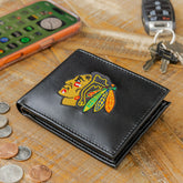 Chicago Blackhawks Black Bi-Fold Embroidered Wallet w/ RFID Blocking, NHL, Home