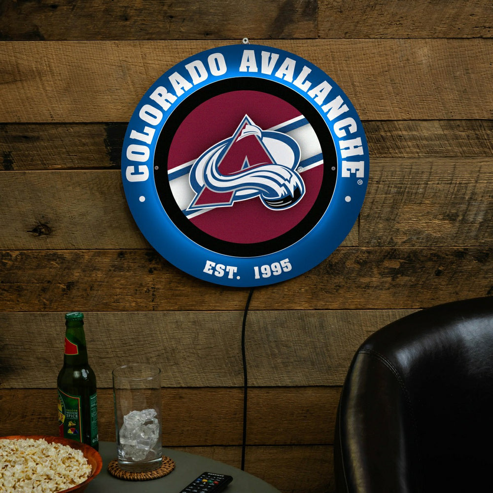 Colorado Avalanche, Metal Lite, Round, NHL