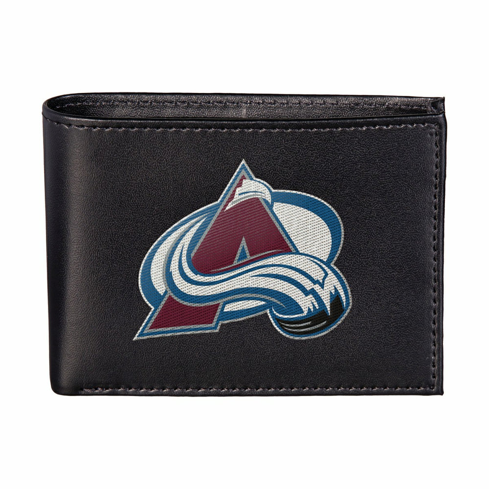 Colorado Avalanche Black Bi-Fold Embroidered Wallet w/ RFID Blocking, NHL, Home