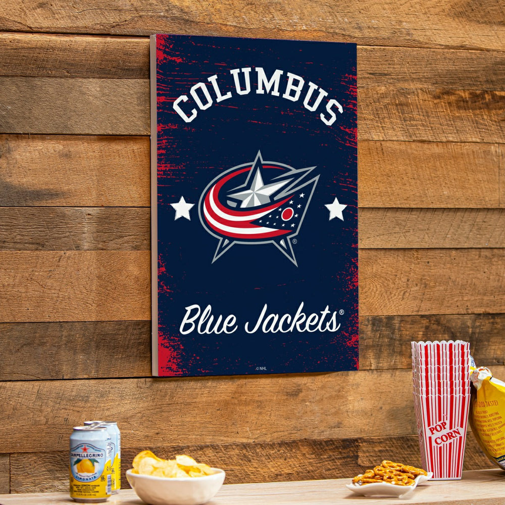 Columbus Blue Jackets Wood Wall Sign, 16x24, NHL, Home