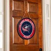 Columbus Blue Jackets Round Door Décor with Hanging Rope, 18x18, NHL, Home