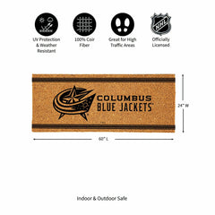 Columbus Blue Jackets Extra Large One Color Coir Mat, 60"x24", NHL