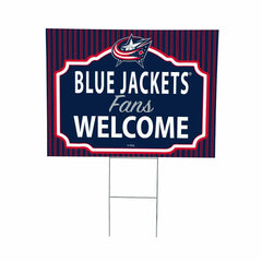 Columbus Blue Jackets Coroplast Yard Sign, "Fans Welcome", NHL, Home