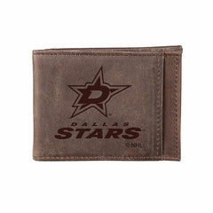 Front Pocket Wallet w/ RFID Blocking, Dallas Stars, Brown, NHL, Home