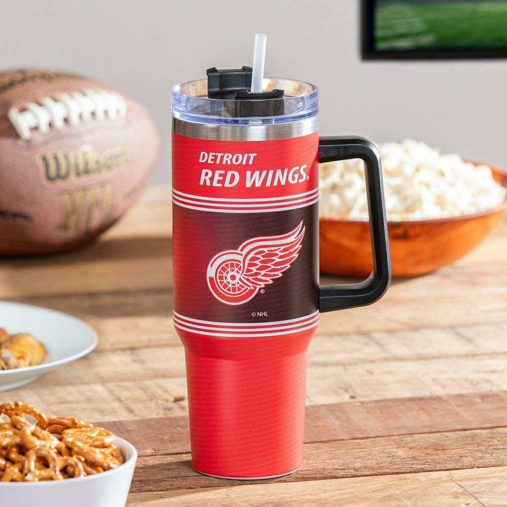 40oz Stainless Steel Canyon Cup w/ Straw, Detroit Red Wings, NHL, Home
