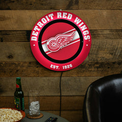 Detroit Red Wings, Metal Lite, Round, NHL