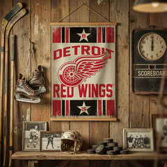 Detroit Red Wings, Canvas Wall Tapestry, Medium, 36x24, NHL, Home