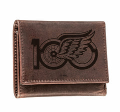 Detroit Red Wings, 100 Anniversary Wallet, Tri-fold, Brown, NHL, Home