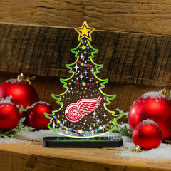 Detroit Red Wings Hockey Holiday Tree Desklite LED Decor, NHL, Home