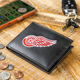 Detroit Red Wings Black Bi-Fold Embroidered Wallet w/ RFID Blocking, NHL, Home