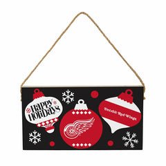 Detroit Red Wings Holiday Wood Wall Sign, 6x11, NHL, Home