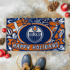 Edmonton Oilers Holiday PVC Mat, 28"x16", NHL