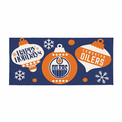 Edmonton Oilers Holiday Flocked Coir Sassafras Switch Mat, 22"x10", NHL
