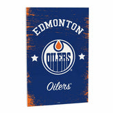 Edmonton Oilers Wood Wall Sign, 16x24, NHL, Home