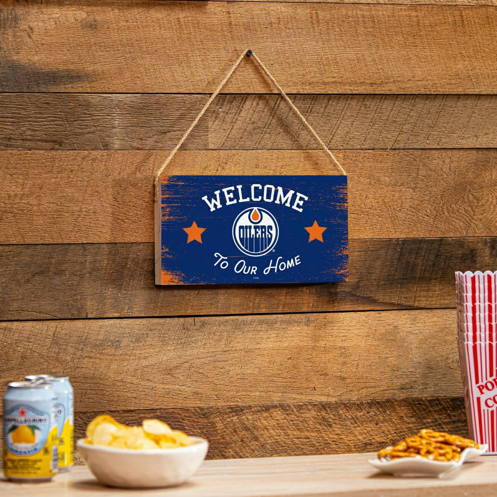 Edmonton Oilers Wood Wall Sign, 6x11, NHL, Home
