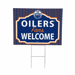 Edmonton Oilers Coroplast Yard Sign, "Fans Welcome", NHL, Home