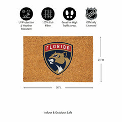 Florida Panthers Large Full Color Coir Mat, 36"x24", NHL