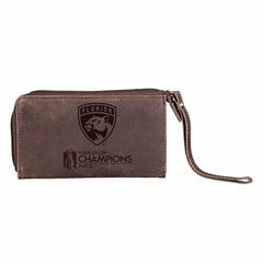 Florida Panthers Wristlet Wallet, Brown, SC24 Champions, NHL, Home