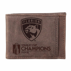 Florida Panthers Front Pocket Wallet with RFID Blocking, Brown, SC24 C, NHL, Home