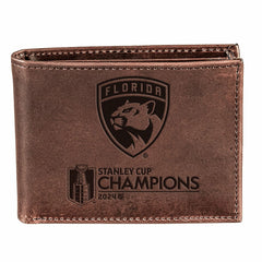Florida Panthers Bi-Fold Wallet, Brown, Stanley Cup Champions 2024, NHL, Home