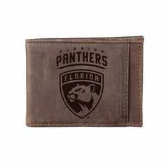 Front Pocket Wallet w/ RFID Blocking, Florida Panthers, Brown, NHL, Home
