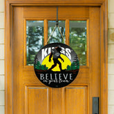 Los Angeles Kings Bigfoot Round Door Décor with Hanging Rope, 18x18, NHL, Home