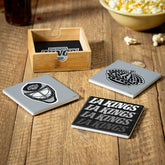 Los Angeles Kings Ceramic Coasters Set, 4pcs with Wood Caddy, NHL, Home