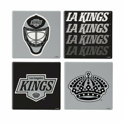 Los Angeles Kings Ceramic Coasters Set, 4pcs with Wood Caddy, NHL, Home
