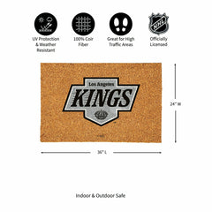 Los Angeles Kings Large Full Color Coir Mat, 36"x24", NHL