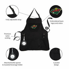 Grill Apron, Black, Minnesota Wild, NHL, Home
