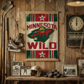 Minnesota Wild, Canvas Wall Tapestry, Medium, 36x24, NHL, Home