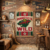 Minnesota Wild, Canvas Wall Tapestry, Large, 54x36, NHL, Home