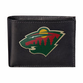 Minnesota Wild Black Bi-Fold Embroidered Wallet w/ RFID Blocking, NHL, Home