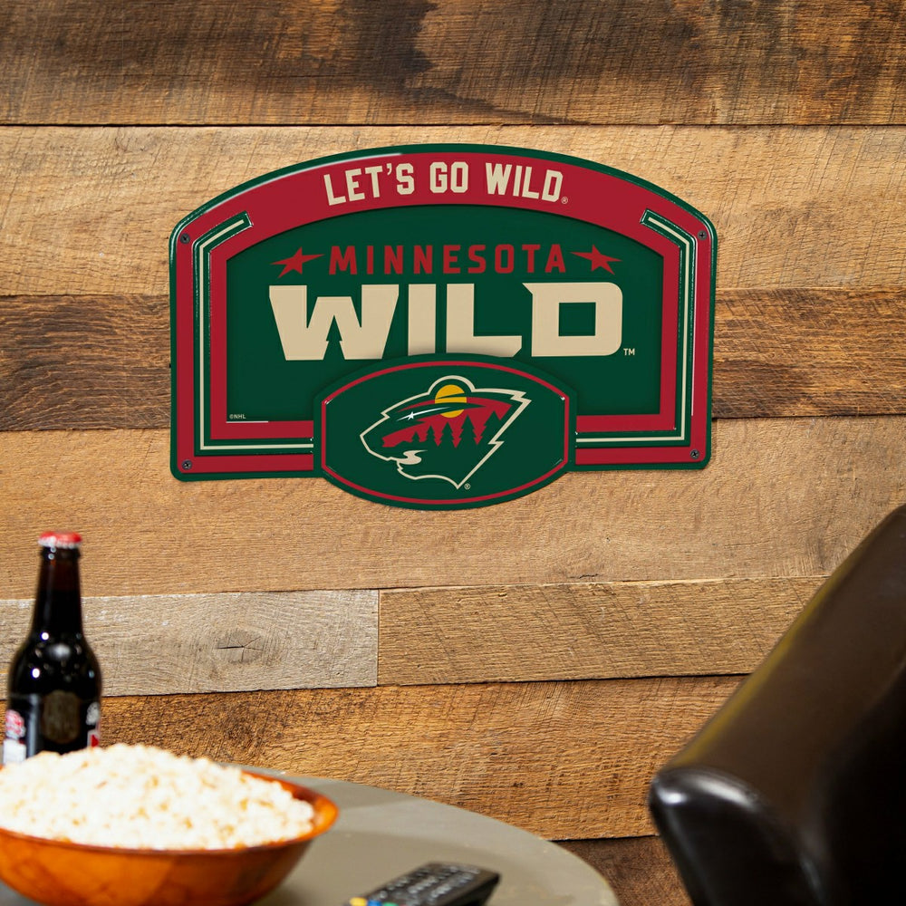 Minnesota Wild USA Embossed Steel Wall Sign, 11" x 17", NHL, Home